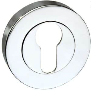 Senza Pari Euro Escutcheon on Round Rose - Polished Chrome