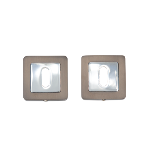 Escutcheon (Pair) Matt Satin Black/Chrome - Deanta Doors