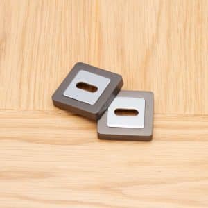 Escutcheon (Pair) Matt Satin Black/Chrome - Deanta Doors