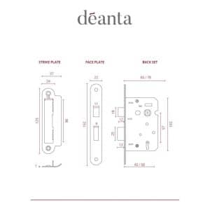 3 Lever Mortice Sash Lock Satin Nickel - Deanta Doors