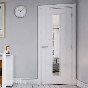 Seville White Primed Glazed Internal Door 1L - Deanta Doors