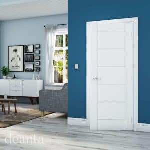 Seville White Primed FD30 Internal Door - Deanta Doors