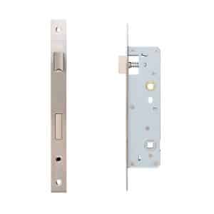 Slim Bathroom Lock Stainless Steel - Deanta Doors