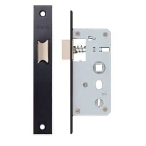 Slim Black Steel Latch - Deanta Doors