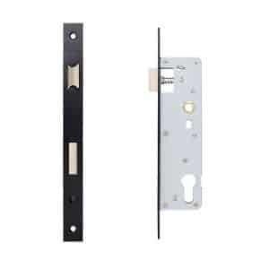 Slim Euro Profile Sashlock Black Steel - Deanta Doors