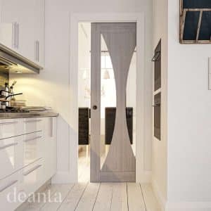 Sorrento Light Grey Ash Glazed Internal Door FSC - Deanta Doors