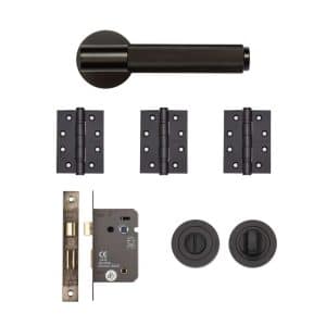 Sparta Bathroom Kit Matt Black Finish - Deanta Doors