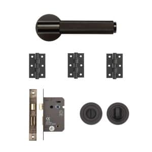 Sparta Bathroom Kit Matt Black Finish - Deanta Doors