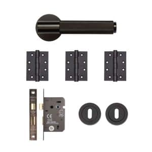 Sparta Mortice Kit Matt Black Finish - Deanta Doors