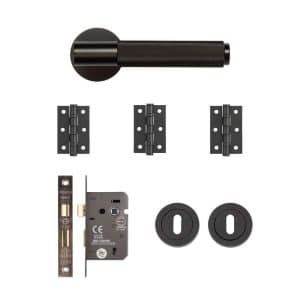 Sparta Mortice Kit Matt Black Finish - Deanta Doors