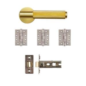 Sparta Latch Kit Satin Brass Finish - Deanta Doors