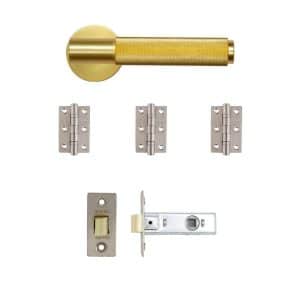 Sparta Latch Kit Satin Brass Finish - Deanta Doors