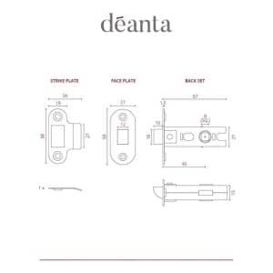 Tubular Latch Satin Nickel Non-Fire Rated - Deanta Doors