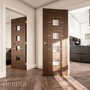 Valencia Prefinished Walnut Glazed Internal Door FSC - Deanta Doors