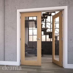 Walden Unfinished Oak Glazed Internal Door - Deanta Doors