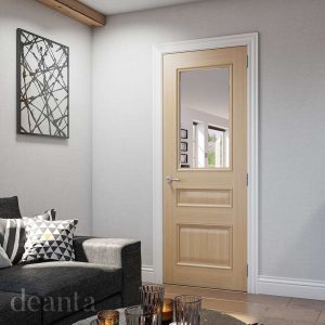 Windsor Prefinished Oak Bevelled Glaze Internal Door FSC - Deanta Doors