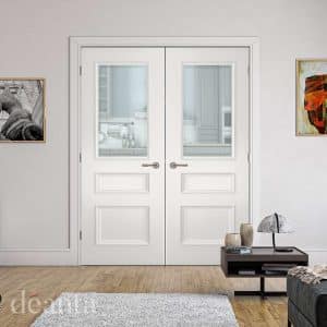 Windsor White Primed Bevelled Glaze Internal Door - Deanta Doors