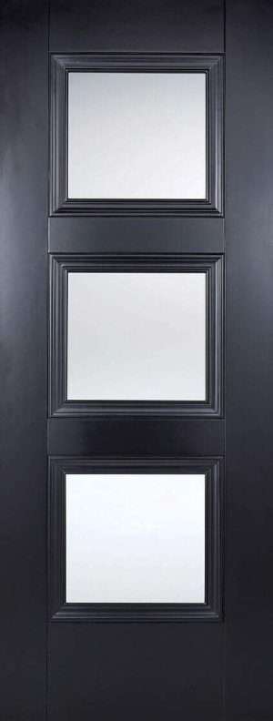 Amsterdam 3L Primed Plus Black Internal Door - LPD Doors