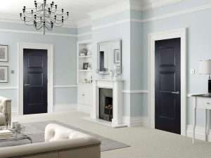 Amsterdam Primed Plus Black Internal Door - LPD Doors