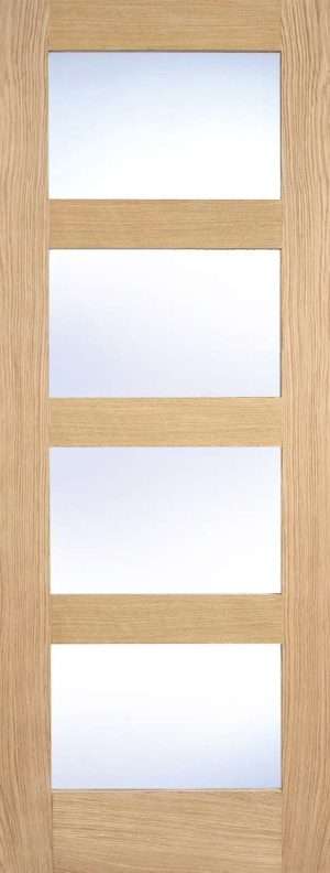 Shaker 4L Unfinished Oak Internal Door - LPD Doors