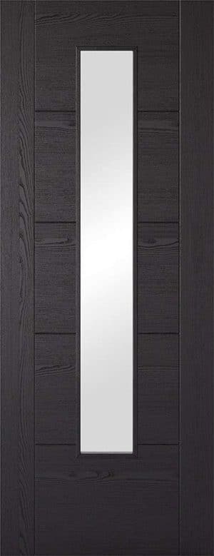 Vancouver Laminated Glazed Pre-finished Black Ash Laminate Internal  Door - LPD Doors