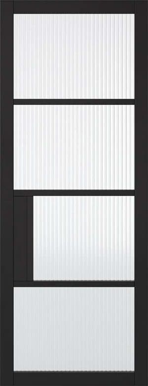 Chelsea 4L Reeded Primed Plus Black Internal Door - LPD Doors