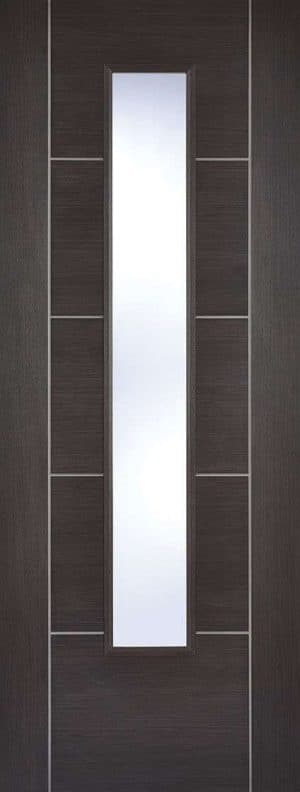 Vancouver Laminated Glazed Dark Grey Laminated Internal Door - LPD Doors