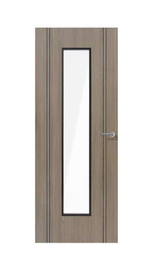 Monaco Laminate Glazed Light Grey Laminate Internal Door - LPD Doors