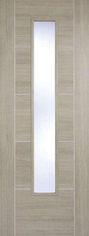 Vancouver Laminated Glazed Light Grey Laminated Internal Door - LPD Doors