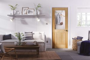 Oak Belize 1 Light With Silkscreen Glass (Half Light ) Internal Door - LPD Doors