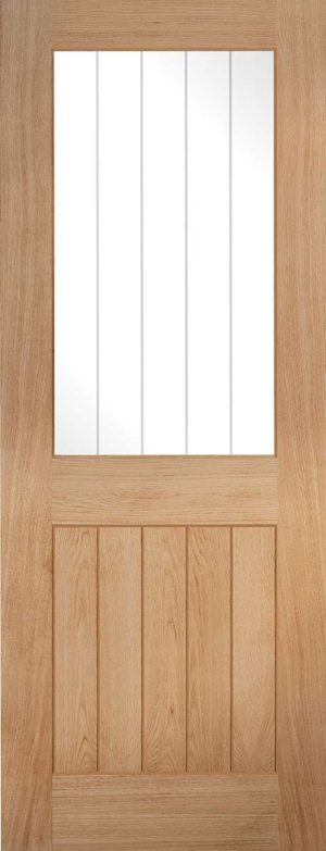 Oak Belize 1 Light With Silkscreen Glass (Half Light ) Internal Door - LPD Doors