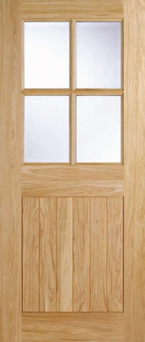 Cottage 4L Unfinished Oak External Door - LPD Doors