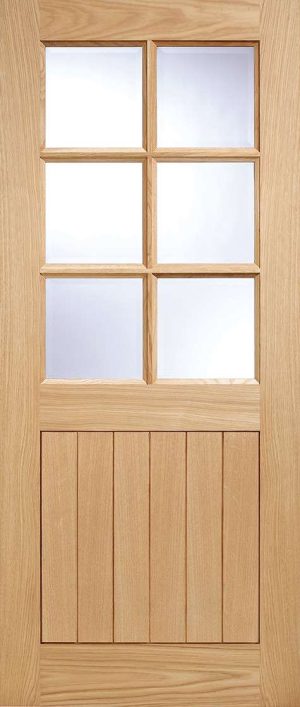 Cottage 6L Unfinished Oak External Door - LPD Doors