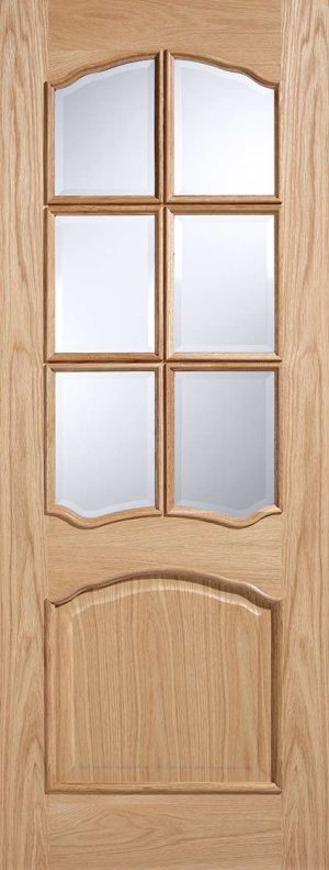 Riviera 6L Unfinished Oak Internal Door - LPD Doors