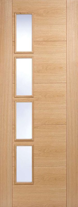 Vancouver 4L Offset Pre-Finished Oak Internal Door - LPD Doors