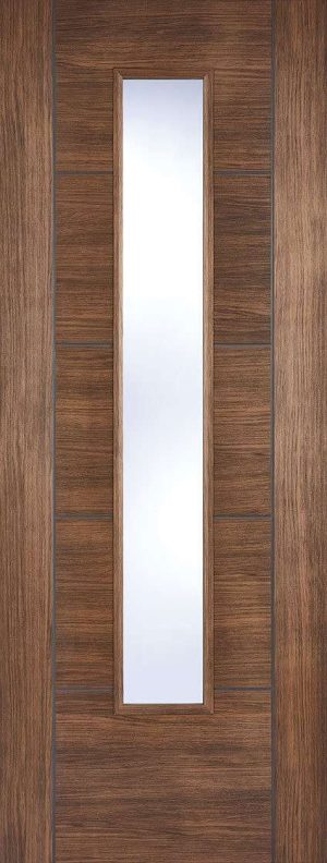 Vancouver Laminated Glazed Walnut Laminated Internal Door - LPD Doors