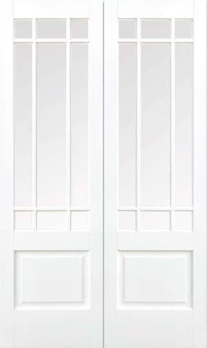 Downham 9L Glazed Primed White Internal Door - LPD Doors