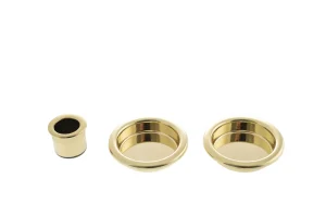 AGB Sliding Door Flush Pull Round - Polished Brass - XL Joinery Doors