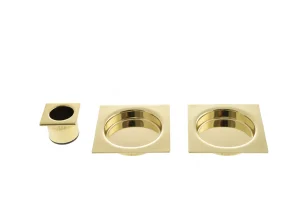 AGB Sliding Door Flush Pull Square - Polished Brass