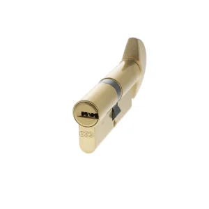 AGB Euro Profile 15 Pin Cylinder Key to Turn 35-35mm (70mm) - Satin Brass