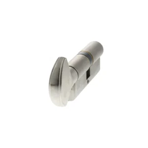 AGB Euro Profile 15 Pin Cylinder Key to Turn 40-40mm (80mm) - Satin Chrome