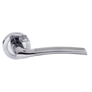 Eco Swell Aluminium Lever on Round Rose - Satin Chrome/Polished Chrome