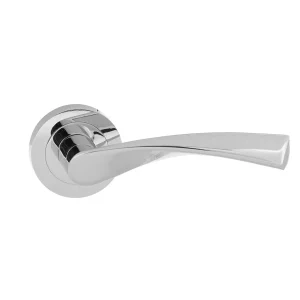 Eco Aqua Aluminium Lever on Round Rose - Polished Chrome