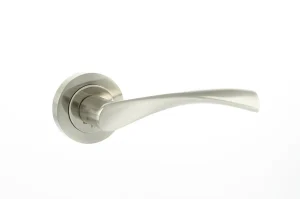 Eco Aqua Aluminium Lever on Round Rose - Satin Nickel/Polished Nickel