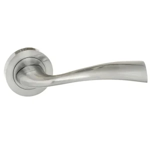 Eco Wave Aluminium Lever on Round Rose - Satin Chrome