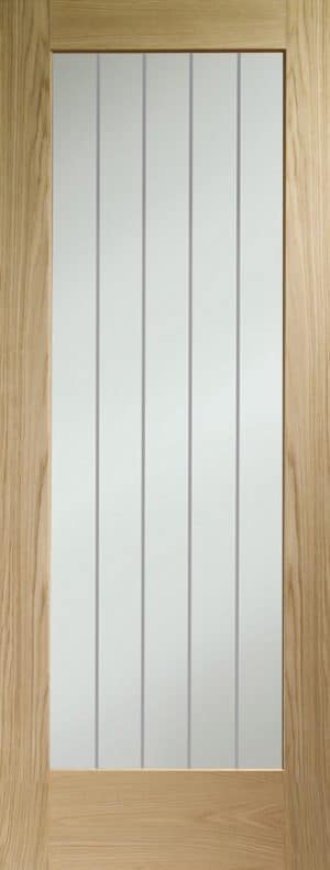 Internal Oak Suffolk Pattern 10  Door (Clear Etched Glass) - XL Joinery Doors