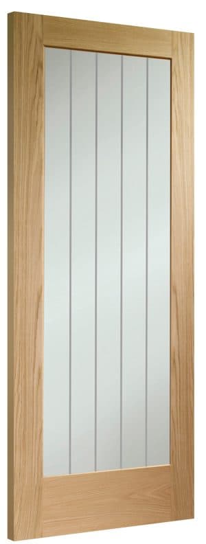 Internal Oak Suffolk Pattern 10  Door (Clear Etched Glass) - XL Joinery Doors