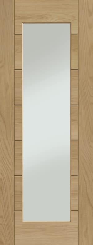 Pre-Finished Palermo Original 1 Light Internal Oak Door with Clear Glass (Wide) - XL Joinery Doors