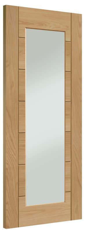 Pre-Finished Palermo Original 1 Light Internal Oak Door with Clear Glass (Wide) - XL Joinery Doors