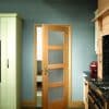 Internal Oak Pre-Finished Shaker 4 Panel Door with Obscure Glass - XL Joinery Doors - Image 3